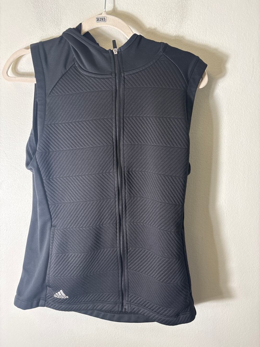 Woman's Adidas Black Sleeveless Hooded Athletic Vest Sz S